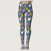 Fun Christmas Unicorns und Flamingos Muster Leggings (Vorderseite)