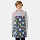 Fun Christmas Unicorns und Flamingos Muster Schürze (Getragen)