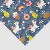 Fun Christmas Unicorns und Flamingos Muster Seidenpapier (Ausschnitt)