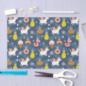 Fun Christmas Unicorns und Flamingos Muster Seidenpapier (Handwerk)