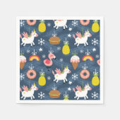 Fun Christmas Unicorns und Flamingos Muster Serviette (Vorderseite)