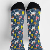 Fun Christmas Unicorns und Flamingos Muster Socken (Oben)