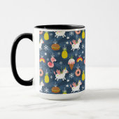 Fun Christmas Unicorns und Flamingos Muster Tasse (Links)