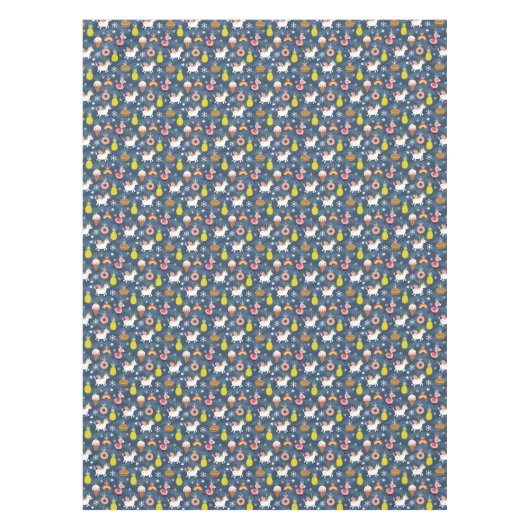 Fun Christmas Unicorns und Flamingos Muster Tischdecke (Vorderseite)