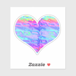 Fun Chrome Metallic Neon Rainbow Heart Aufkleber