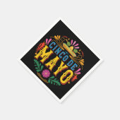 Fun Cinco de Mayo Mexikanischer Hut, bunte Blume Serviette (Ecke)