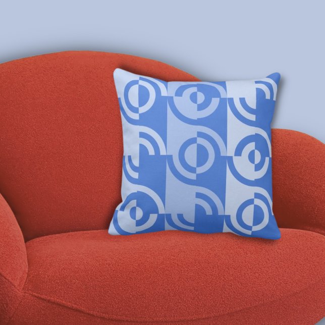 Fun Circular Fragments Pattern Blue Kissen (Fun Circular Fragments Pattern Blue Throw Pillow)