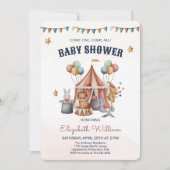 Fun Circus Animal Boy Baby Dusche Einladung (Vorderseite)