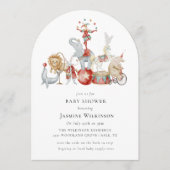 fun Circus Baby Shower with qr code Invitation Einladung (Vorderseite)