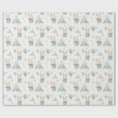 Fun Circus Bunny Balloons Pattern Baby Dusche Geschenkpapier (Flach)