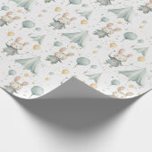 Fun Circus Bunny Balloons Pattern Baby Dusche Geschenkpapier (Ecke)