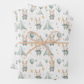 Fun Circus Bunny Balloons Pattern Baby Dusche Geschenkpapier Set (Beispiel)