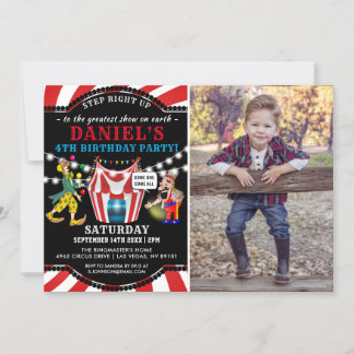 Fun Circus Children's Foto | Karneval Geburtstag Einladung