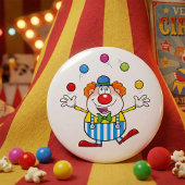 Fun Circus Clown Juggling Balls Button