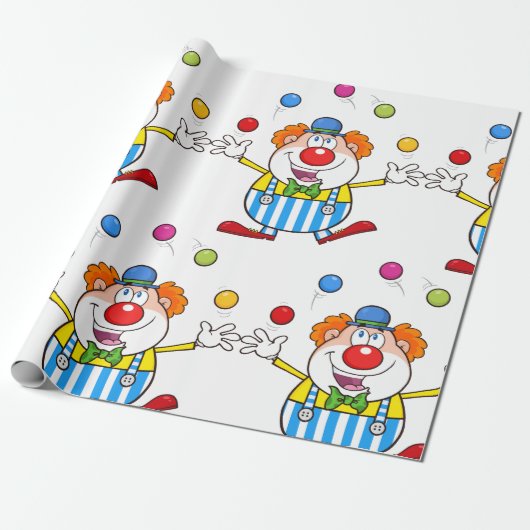 Fun Circus Clown Juggling Balls Geschenkpapier (Ungerollt)