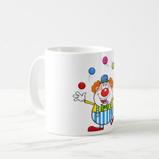 Fun Circus Clown Juggling Balls Kaffeetasse (Vorderseite Links)