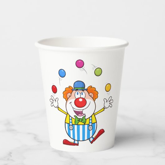 Fun Circus Clown Juggling Balls Pappbecher (Vorderseite)