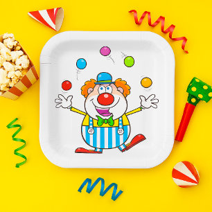 Fun Circus Clown Juggling Balls Pappteller