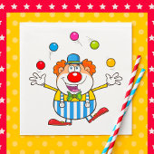 Fun Circus Clown Juggling Balls Serviette