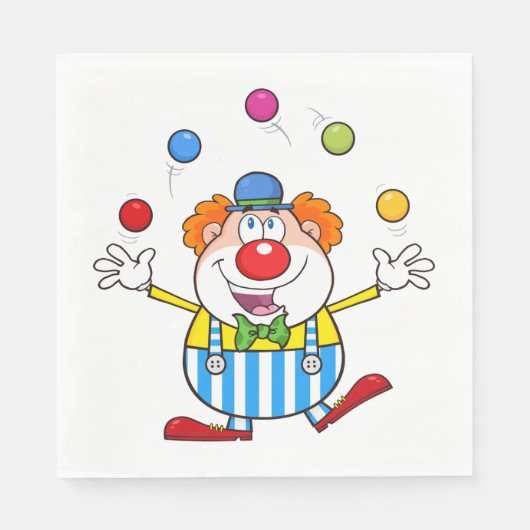 Fun Circus Clown Juggling Balls Serviette (Vorderseite)