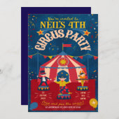 Fun Circus Geburtstagsparty Einladung (Vorne/Hinten)