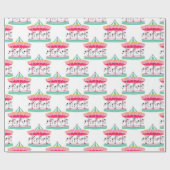 Fun Circus Karussell Party Wrapping Papier Geschenkpapier (Flach)