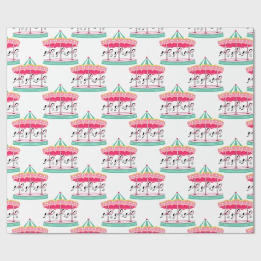 Fun Circus Karussell Party Wrapping Papier Geschenkpapier (Flach)