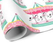 Fun Circus Karussell Party Wrapping Papier Geschenkpapier (Rolleneckpunkt)