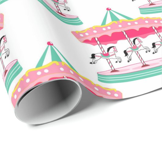 Fun Circus Karussell Party Wrapping Papier Geschenkpapier (Rolleneckpunkt)