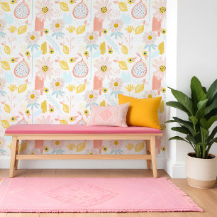 Fun Citrus Lemon Pomegranate Fruchtblumenmuster Tapete