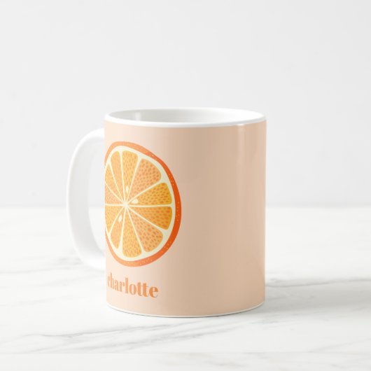 Fun Citrus Orange Slice Personalisiert Kaffeetasse (Vorderseite Links)