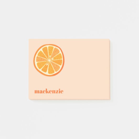 Fun Citrus Orange Slice Personalisierter Individue Post-it Klebezettel (Vorderseite)