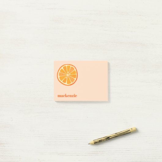 Fun Citrus Orange Slice Personalisierter Individue Post-it Klebezettel (Auf Schreibtisch)