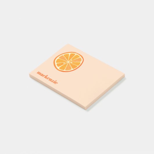 Fun Citrus Orange Slice Personalisierter Individue Post-it Klebezettel (angewinkelt)