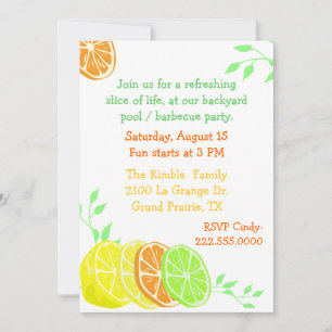 Fun Citrus Slices Party Einladung