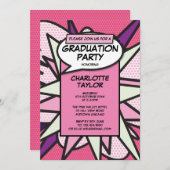 Fun Class of 2022 Graduation Party Girly Pink Einladung (Vorne/Hinten)