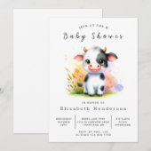 Fun Classic Cow Baby Dusche Einladung (Vorne/Hinten)