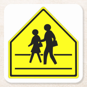 Fun Classic School Crossing Sign Untersetzer Set