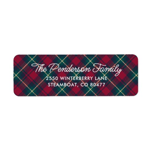 Fun Classic Tartan Karierte Script-Rücksendeadress (Vorne)