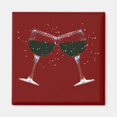 Fun Clinking, Toasting Wine Glasses Magnet (Vorne)