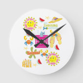 Fun Clock im Beach House Runde Wanduhr (Vorderseite)