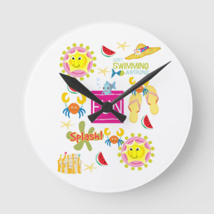 Fun Clock im Beach House Runde Wanduhr