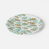 Fun Clown Fisch Orange White Black Blue Blubbles Pappteller (Schrägansicht)