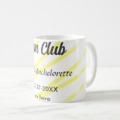 Fun Club bachelorette party yellow lines backgroun Kaffeetasse (VorderseiteRechts)