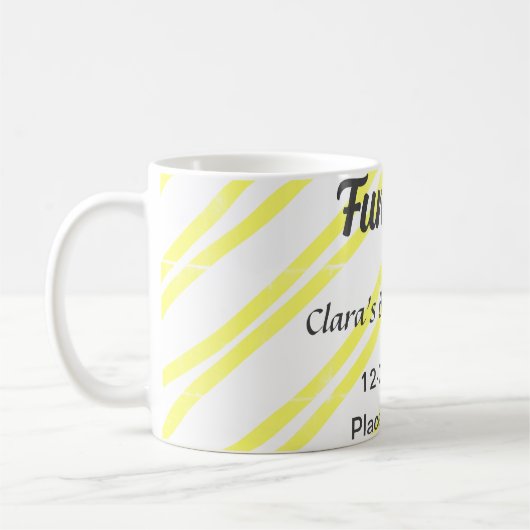 Fun Club bachelorette party yellow lines backgroun Kaffeetasse (Links)