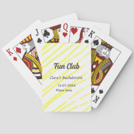 Fun Club bachelorette party yellow lines backgroun Spielkarten
