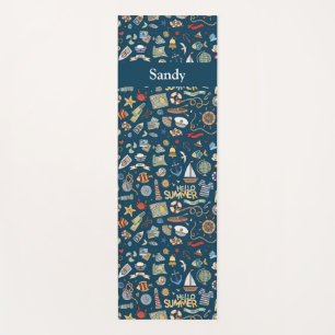 Fun Coastal Beach Nautic Design Yogamatte