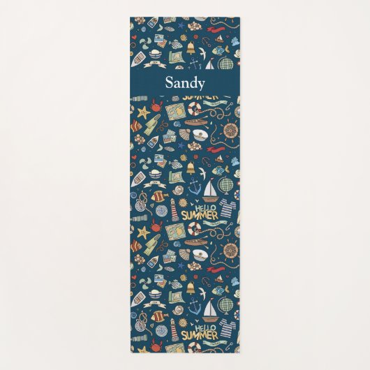 Fun Coastal Beach Nautic Design Yogamatte (Vorderseite)