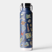 Fun Coastal Beach Seashore Nautic Design Trinkflasche (Vorne)