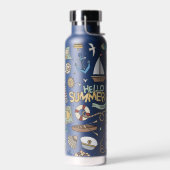Fun Coastal Beach Seashore Nautic Design Trinkflasche (Links)